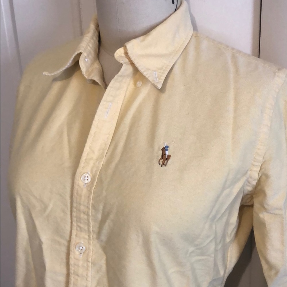 Ralph Lauren Butter Yellow Button-Down Cotton Shirt - Picture 3 of 7